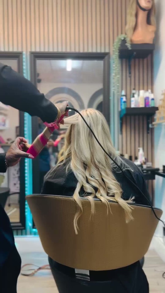 Extension work being prepared in the salon